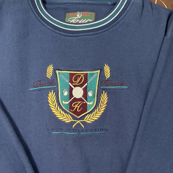 Vintage Duck Head Tour Golf Embroidered Sweatshirt Collection Size Large - Picture 5 of 7